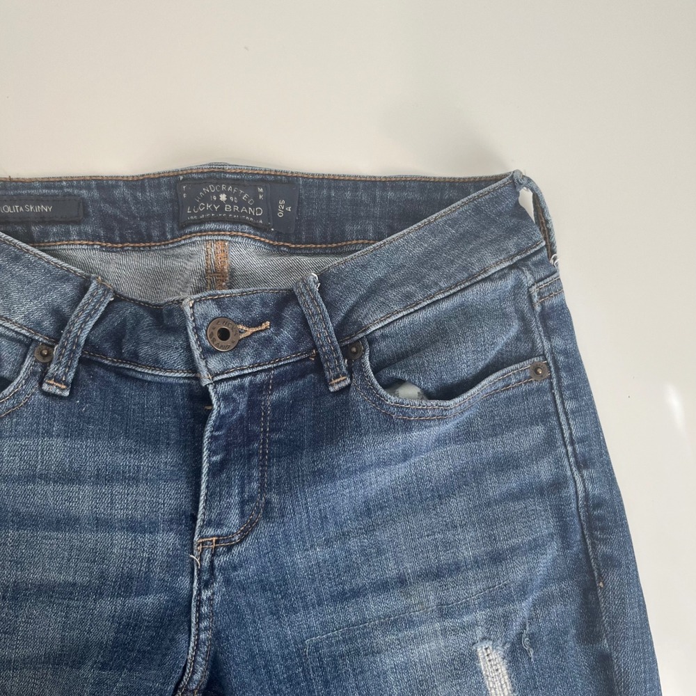 Lucky Brand Lolita Skinny Distressed Jeans Blue Size 0/25 7W13024